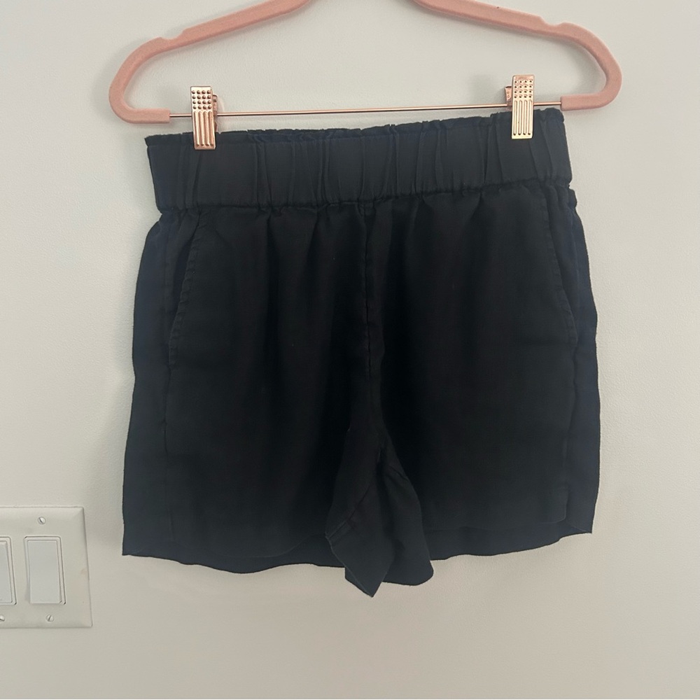 J. Crew Black High-Waist Elastic Shorts